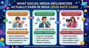 What Social Media Influencers Actually Earn in India (2026 Rate Card)